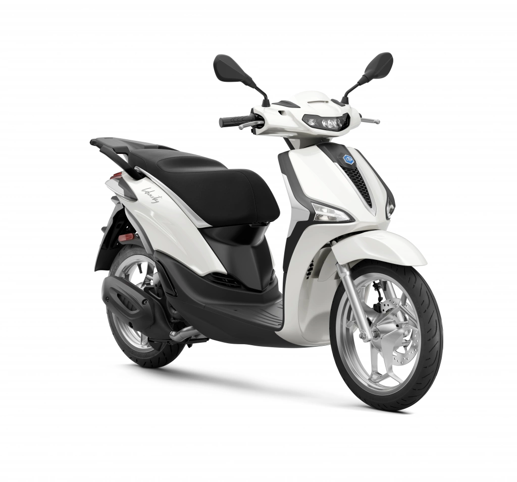 Piaggio Liberty 50 MY 2025 Weiss Luna vorne rechts